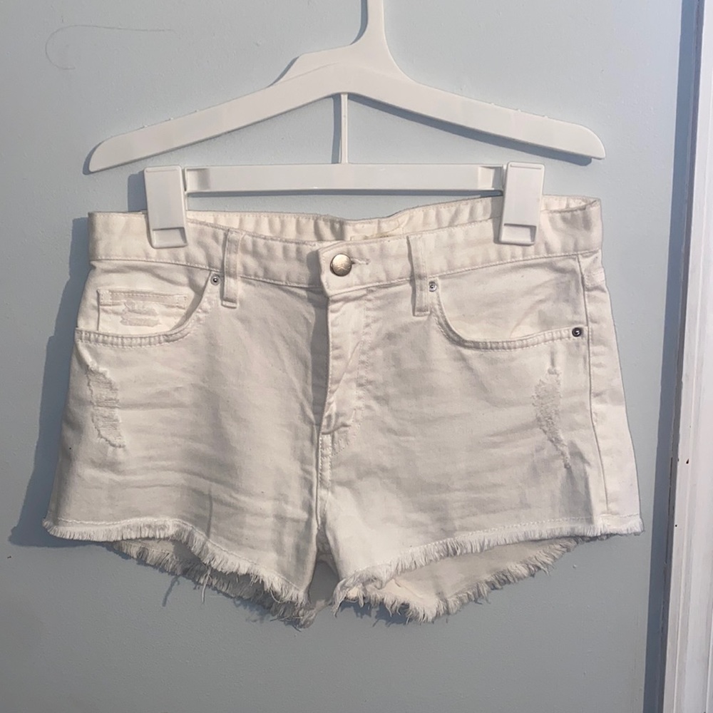 White jean shorts